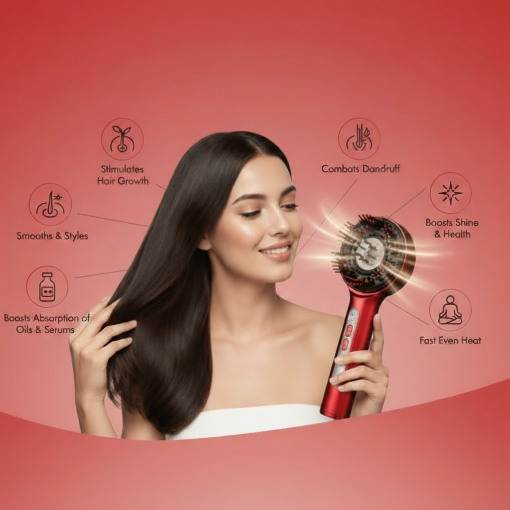 Souleux's 3-1 Red Light Therapy Scalp Massager | Hair Revival Brush