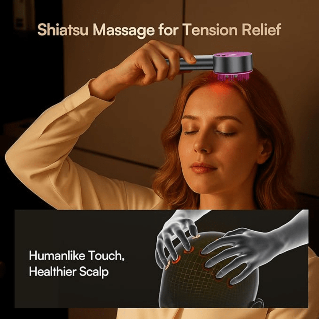 Souleux's 3-1 Red Light Therapy Scalp Massager | Hair Revival Brush